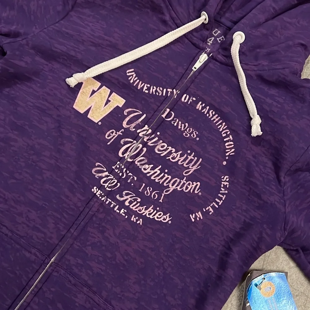 UW Huskies Full Zip Hoodie NWT - Picture 3 of 9